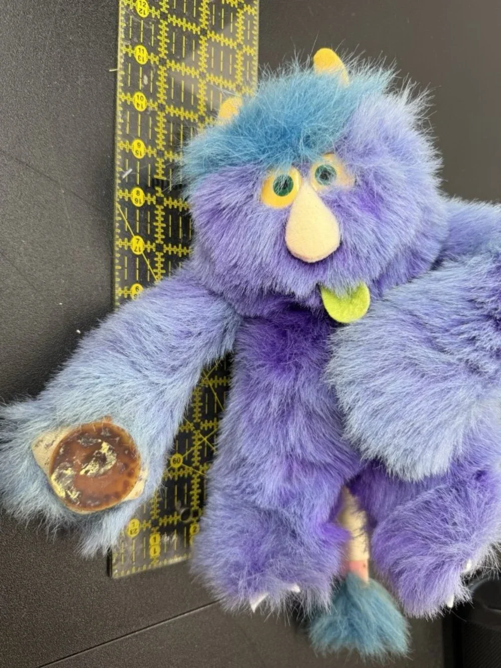 1980's Russ Berrie Weirdo Willy Plush Stuffed Animal Purple Monster NEEDs TLC